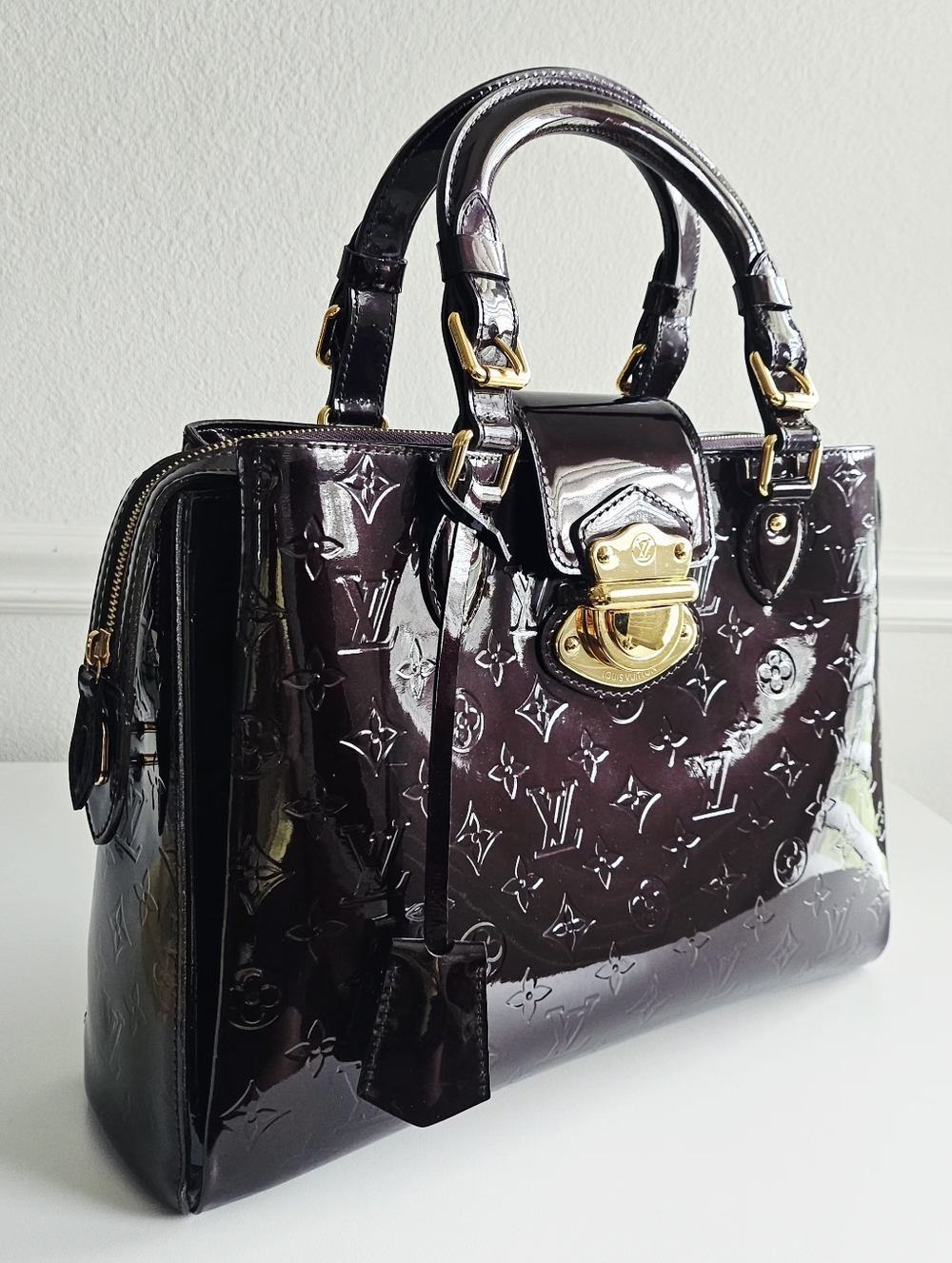 Louis Vuitton Amarante Deep Burgundy Vernis Satchel Tote
